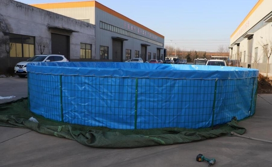 50000 litros plegables del PVC de estanque de peces de la lona con la malla de acero