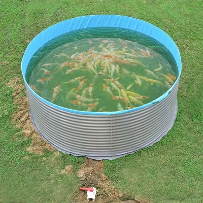 33912 litros sobre el estanque de peces de tierra de la lona con el tanque plástico galvanizado de la piscicultura de la hoja