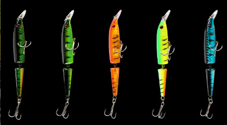 5 colores 11CM/9.20g 6#Hooks 3D observan señuelo pesquero articulado multi completo de la capa del cebo que nada plástico
