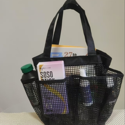 Bolsa de almacenamiento con malla revestida de PVC para la familia Bolsa de compras Bolsa de bolsas