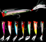 7 perca del gancho de la pluma de los colores 8CM/10.50G, señuelo duro plástico de la pesca de Popper del cebo del siluro